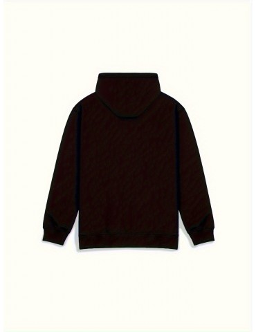 Letter Print Hoodie - Cozy & Stylish Casual Pullover for Couples, Long Sleeve with Kangaroo Pocket, Perfect for Fall & Winter, PLUS SIZE